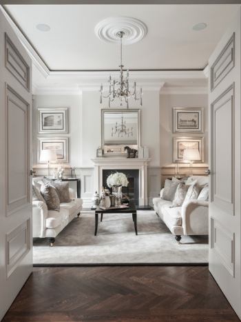 Fashion clean and white drawing room