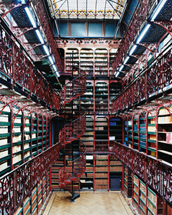 Exaggerated library stacks