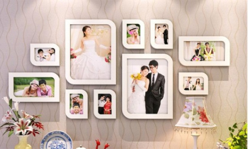 Warm creative photo wall