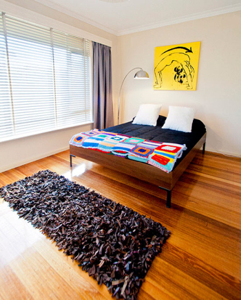 Wood floor bedroom design