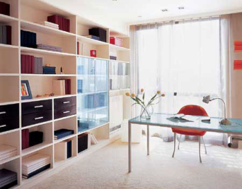 Stylish living space full of study